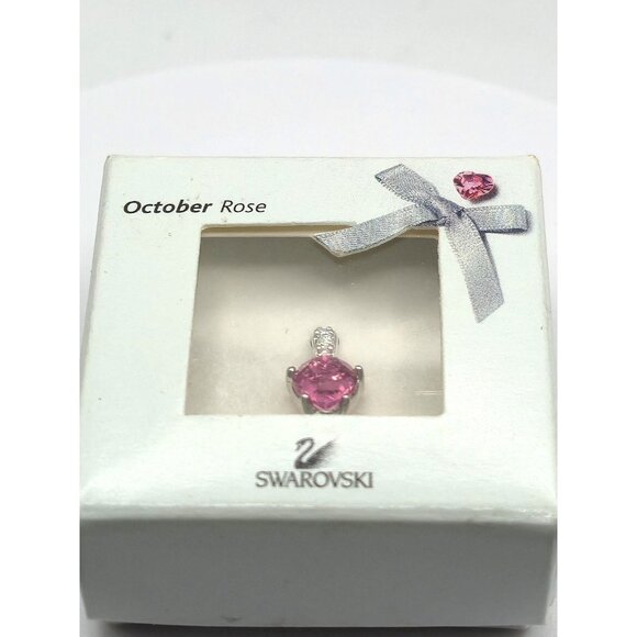 Retired Swarovski October Rose Pendant Pink Crystal Heart NEW in box - Picture 6 of 6